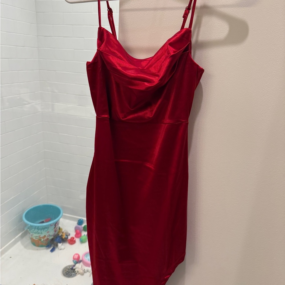 Refuge Red Asymmetrical Dress